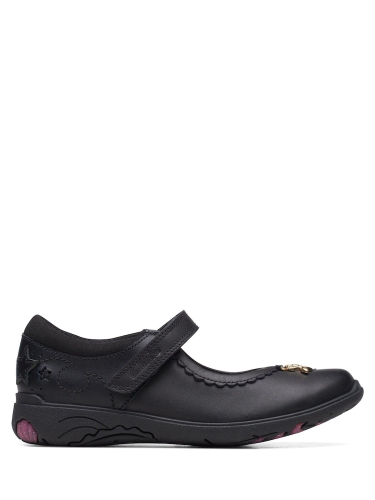 Negro - Zapatos de niño de cuero Multi Fit Relda de Clarks - Imagen 1 de 7