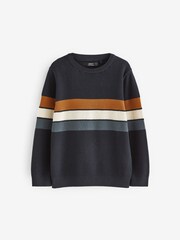 Black/Tan Crew Jumper (3-16yrs) - Image 1 of 3