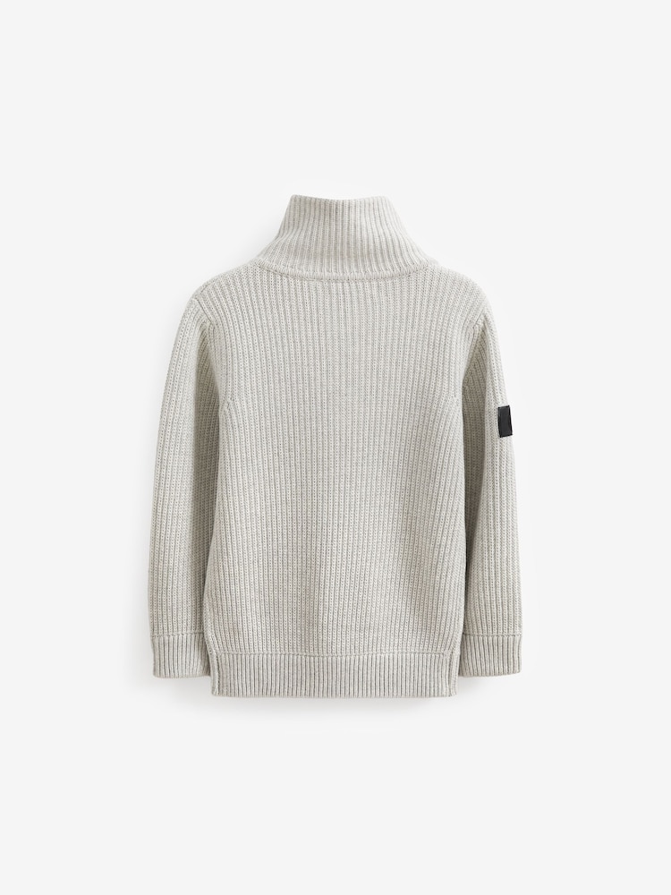 Grau - Allzweck-Pullover mit Reißverschluss (3 – 16 Jahre) - Bild 2 von 3