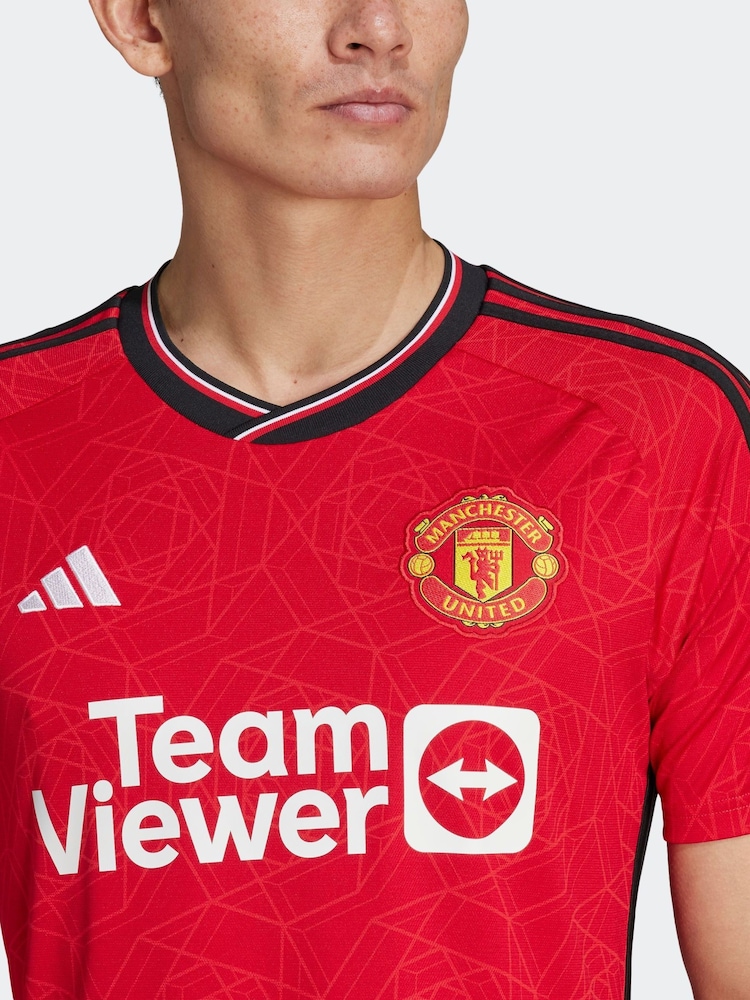 adidas Football Rouge Manchester United 2324 Chemises Maison - Image 4 of 9