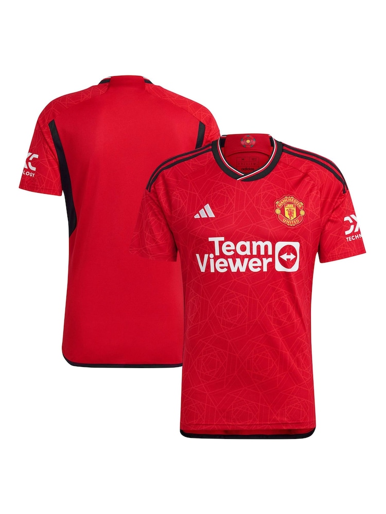 adidas Football Rouge Manchester United 2324 Chemises Maison - Image 7 of 9