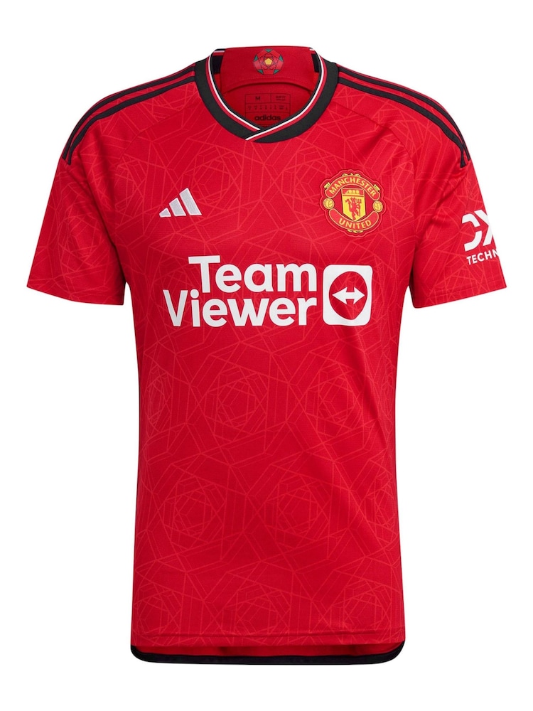 adidas Football Rouge Manchester United 2324 Chemises Maison - Image 8 of 9