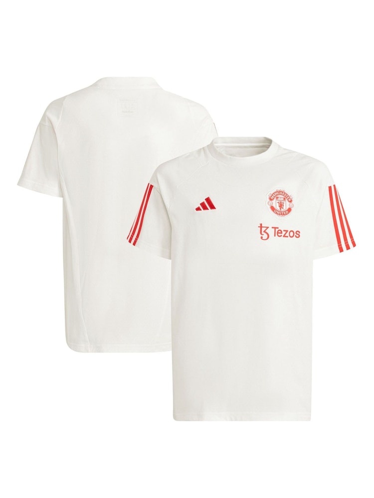 adidas White Manchester United Tiro 23 Training Kids T-Shirt - Image 1 of 4