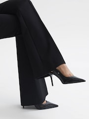 Reiss Black Ellie Mesh Sling Back Court Shoes - Image 3 of 6