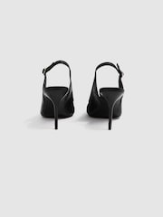 Reiss Black Ellie Mesh Sling Back Court Shoes - Image 5 of 6