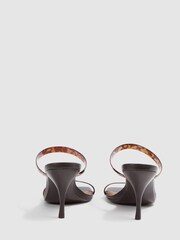 Reiss Tortoise Emery Tortoiseshell Double Strap Heels - Image 4 of 5
