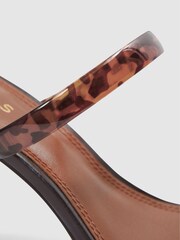 Reiss Tortoise Emery Tortoiseshell Double Strap Heels - Image 5 of 5