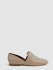 Reiss Nude Irina Leather Loafers - Image 1 of 5