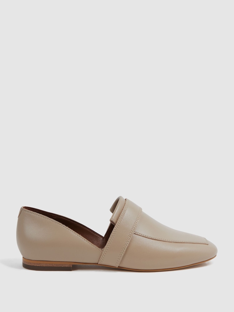 Reiss Nude Irina Leather Loafers - Image 1 of 5