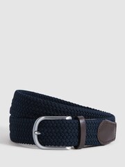 Reiss Navy Elmont Woven Belt - Image 1 of 4