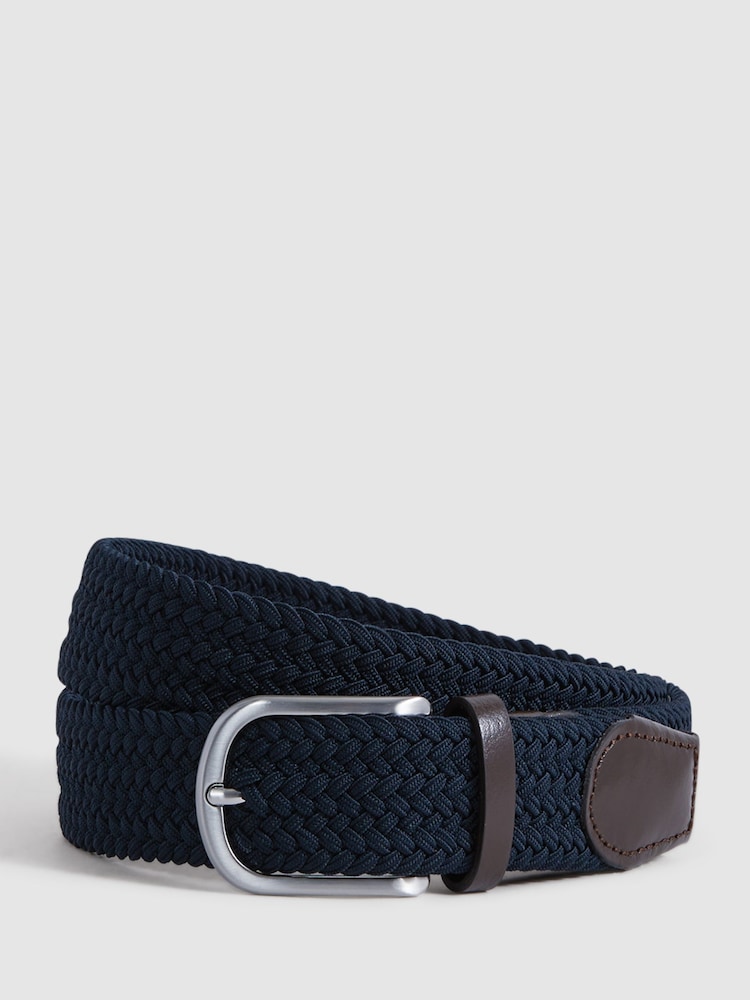 Reiss Navy Elmont Woven Belt - Image 1 of 4