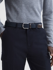 Reiss Navy Elmont Woven Belt - Image 2 of 4