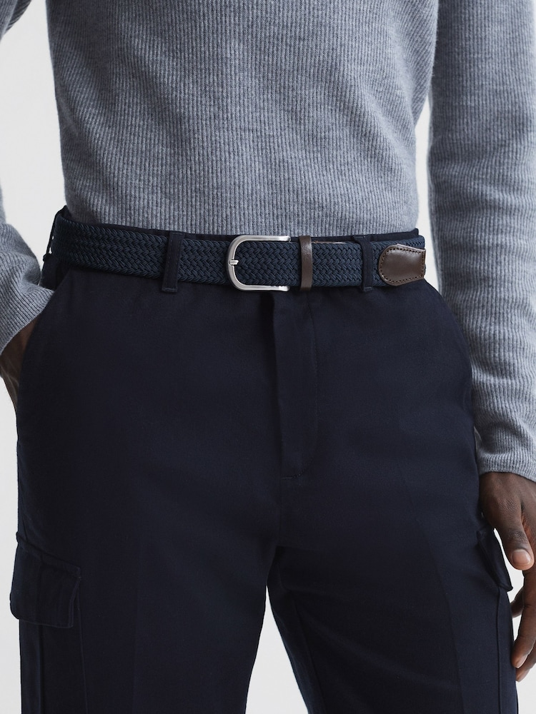 Reiss Navy Elmont Woven Belt - Image 2 of 4
