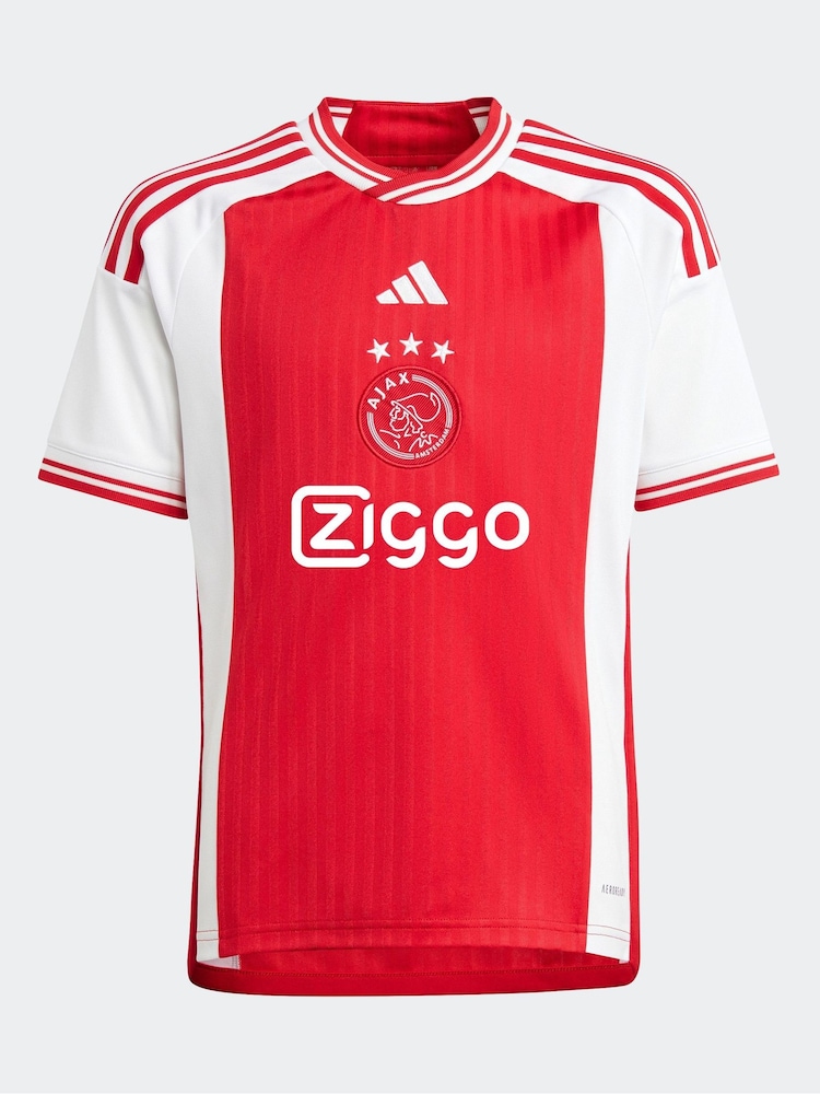 adidas Red White Football Shirt - Image 2 of 6