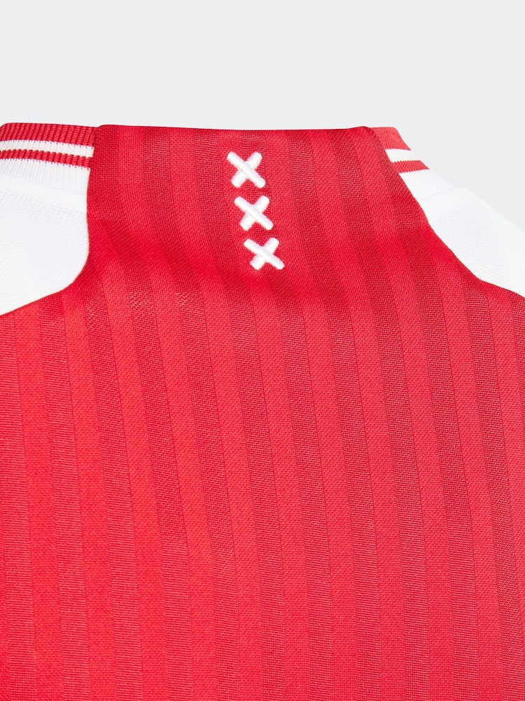 adidas Red White Football Shirt - Image 6 of 6