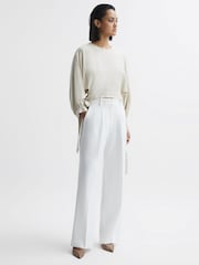 Reiss Latte Ellie Mesh Sling Back Court Shoes - Image 2 of 5