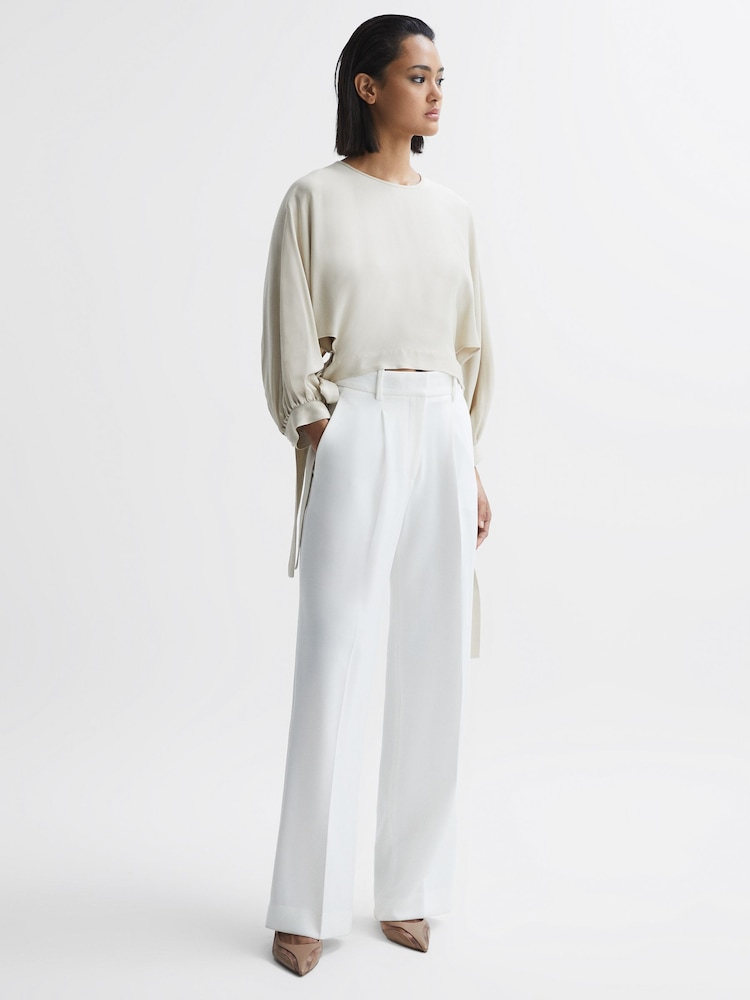 Reiss Latte Ellie Mesh Sling Back Court Shoes - Image 2 of 5