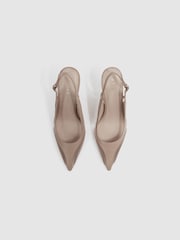 Reiss Latte Ellie Mesh Sling Back Court Shoes - Image 3 of 5