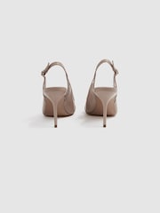 Reiss Latte Ellie Mesh Sling Back Court Shoes - Image 4 of 5