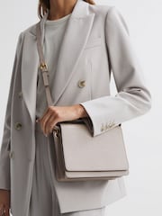 Reiss Grey Windsor Grained Leather Bag - Image 6 of 6