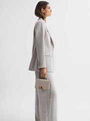 Reiss Grey Oxford Grained Leather Mini Cross-Body Bag - Image 2 of 5