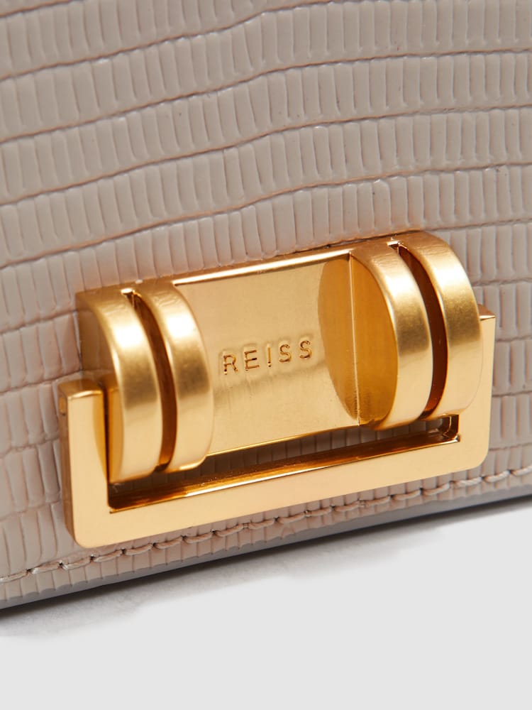 Reiss Grey Oxford Grained Leather Mini Cross-Body Bag - Image 5 of 5