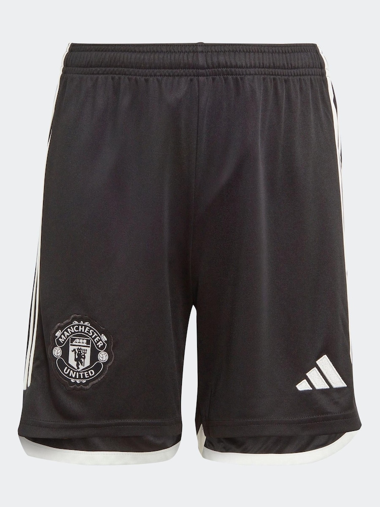 adidas Black Sport Performance Junior Manchester United 23/24 Away Shorts Kids - Image 1 of 5