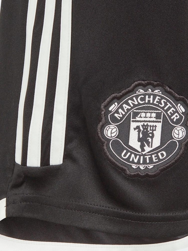 adidas Black Sport Performance Junior Manchester United 23/24 Away Shorts Kids - Image 5 of 5