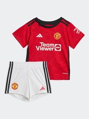 adidas Red Football Red Manchester United FC Shirt And Shorts Set - Image 1 of 4