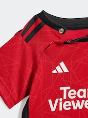 adidas Red Football Red Manchester United FC Shirt And Shorts Set - Image 2 of 4