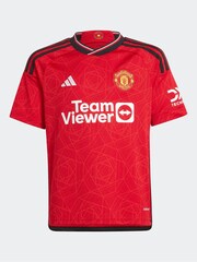 adidas Red Football Red Manchester United 23/24 Kids Home Shirt - Image 2 of 6