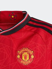 adidas Red Football Red Manchester United 23/24 Kids Home Shirt - Image 4 of 6