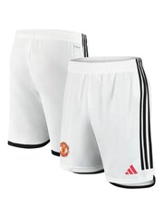 adidas White Kids Manchester United 23/24 Home Shorts - Image 1 of 8