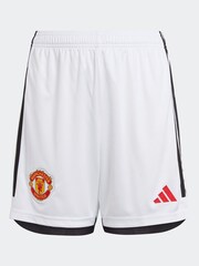 adidas White Kids Manchester United 23/24 Home Shorts - Image 4 of 8