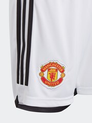 adidas White Kids Manchester United 23/24 Home Shorts - Image 7 of 8