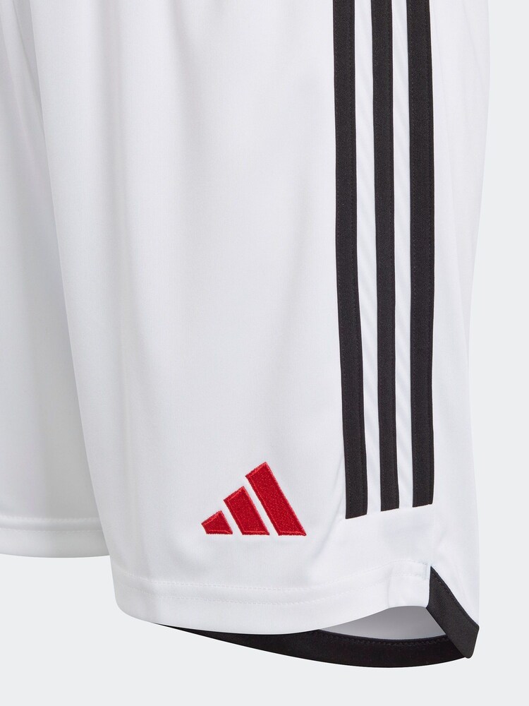 adidas White Kids Manchester United 23/24 Home Shorts - Image 8 of 8