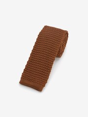 Rust Brown Slim Knit Tie - Image 1 of 3