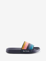 Paul Smith Junior Boys Navy Blue  'Artist Stripe' Sliders - Image 1 of 5
