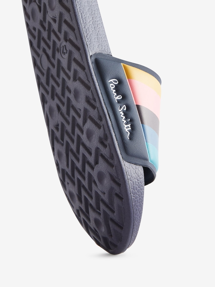 Paul Smith Junior Boys Navy Blue  'Artist Stripe' Sliders - Image 5 of 5