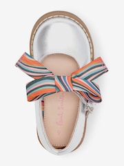 Paul Smith Junior Girls Silver Mary Jane 'Artist Swirl' Bow Shoes - Image 3 of 5