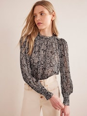 Boden Black Ruffle Detail Swing Top - Image 1 of 1