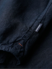 Superdry Navy Studios Casual Linen Long Sleeved Shirt - Image 6 of 7