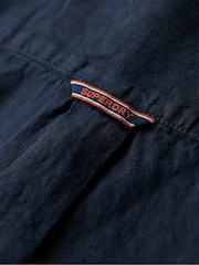 Superdry Navy Studios Casual Linen Long Sleeved Shirt - Image 7 of 7