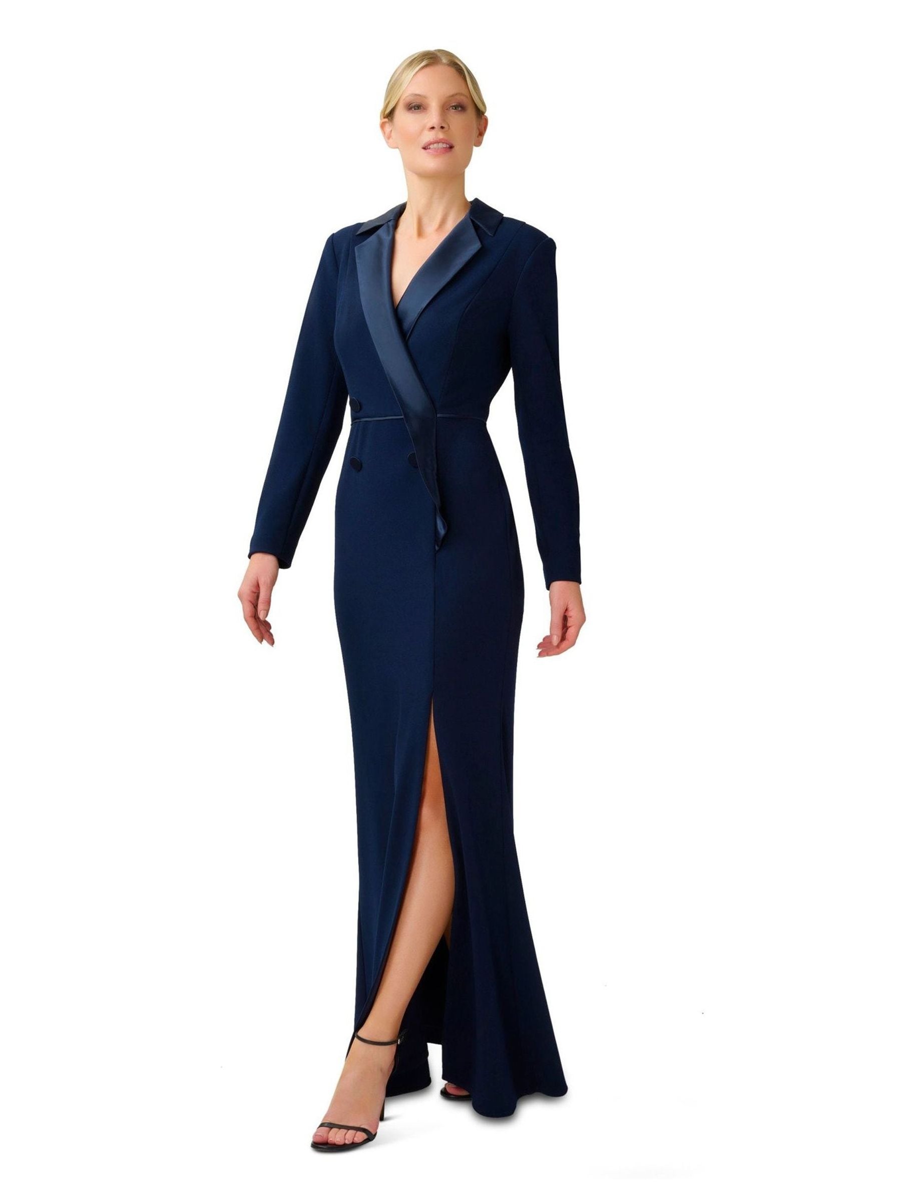 Buy Adrianna Papell Blue Crepe Tuxedo Gown from Next South Africa
