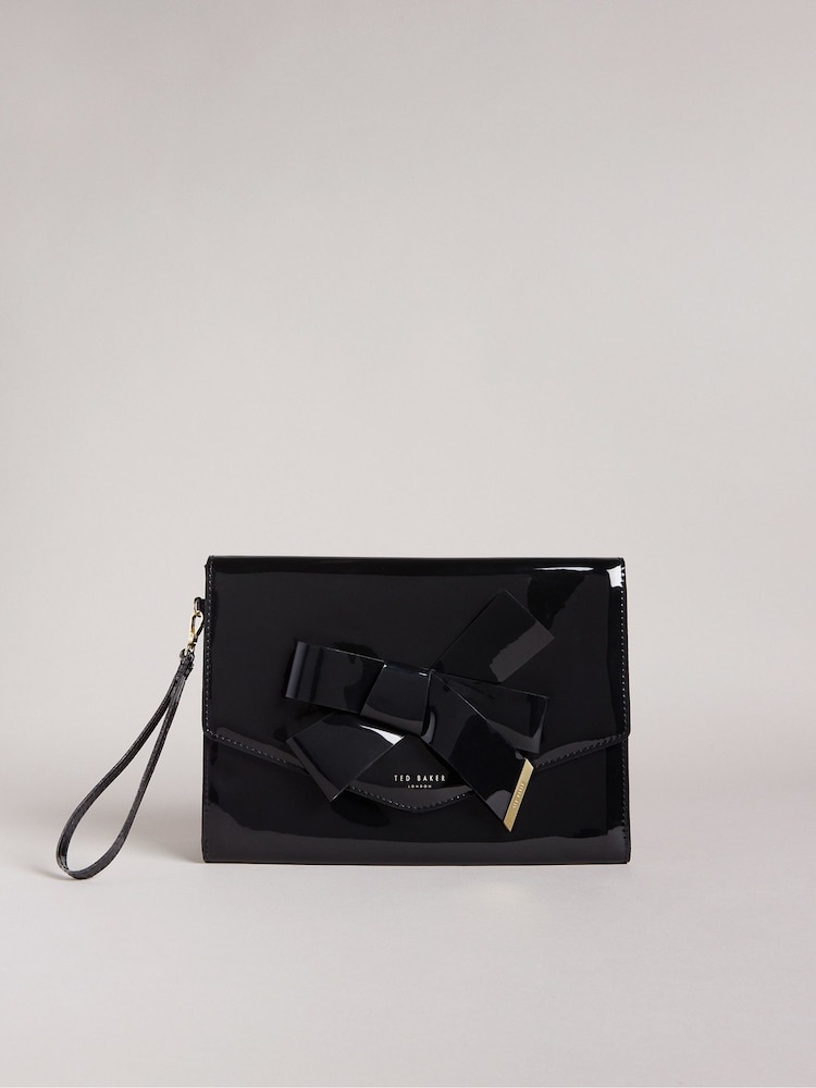 Ted Baker Black Nikkey Knot Bow Envelope Pouch - Image 1 of 5