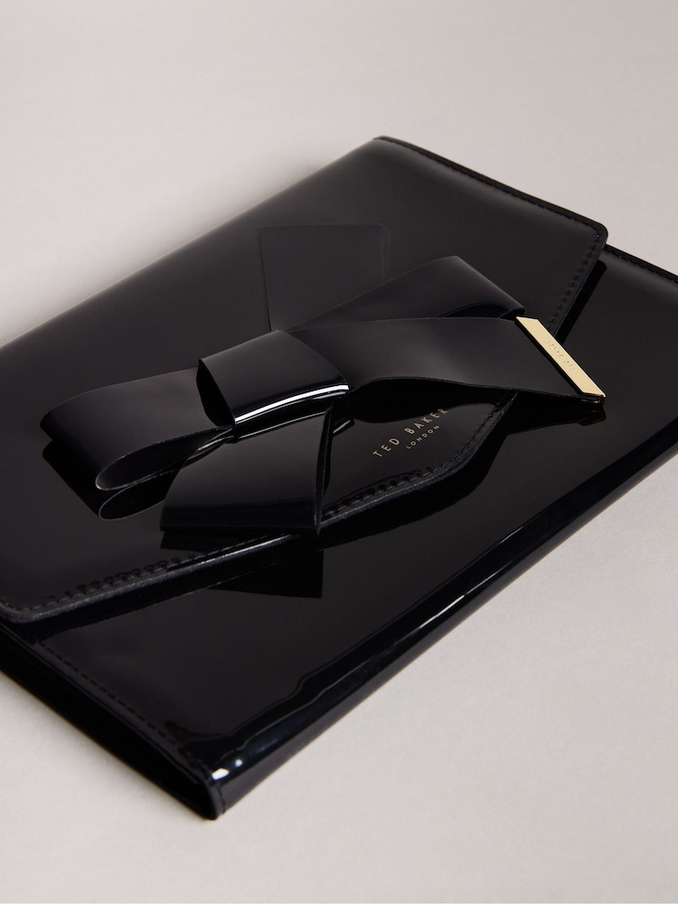 Ted Baker Black Nikkey Knot Bow Envelope Pouch - Image 3 of 5