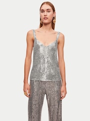 Jigsaw Silver Sequin Cami - Image 1 of 6