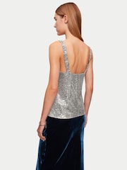 Jigsaw Silver Sequin Cami - Image 2 of 6
