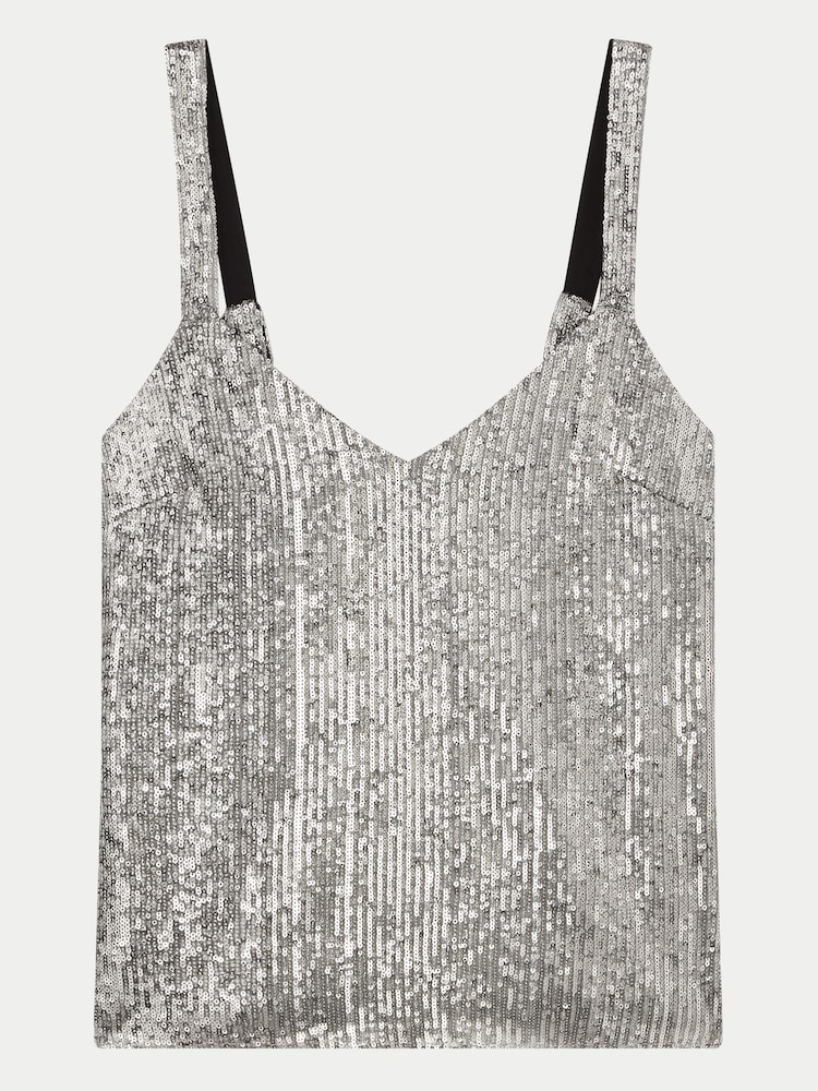 Jigsaw Silver Sequin Cami - Image 6 of 6