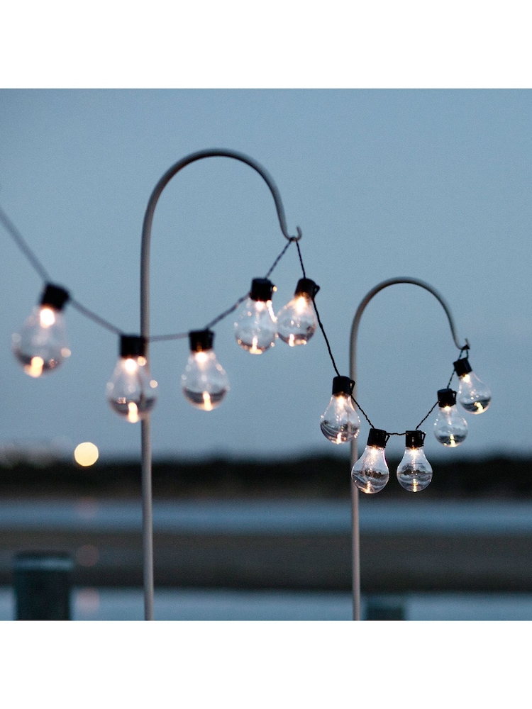 Lights4fun 20 Warm White Solar Festoon Lights - Image 1 of 4